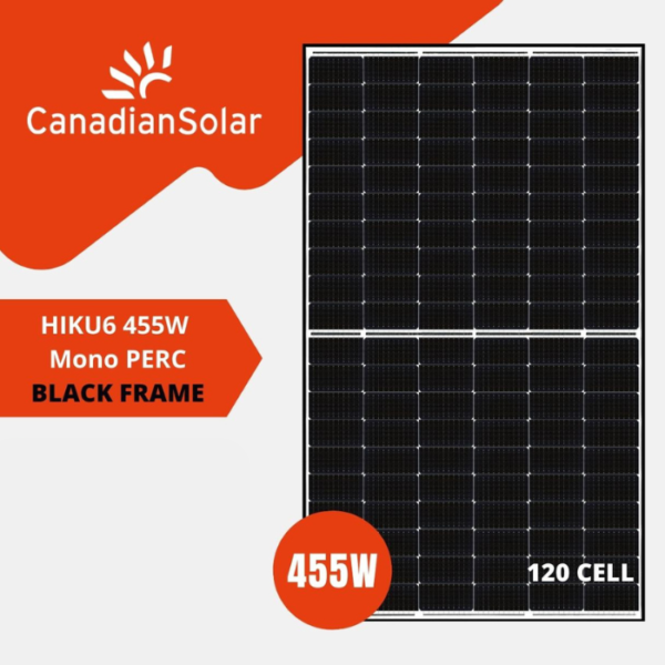 455w Canadian Solar Monocristalline Black Frame 35 unités